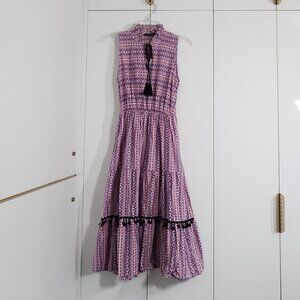 Magari Dress Womens Size M Sleeveless Long with Pompoms Made in Italy